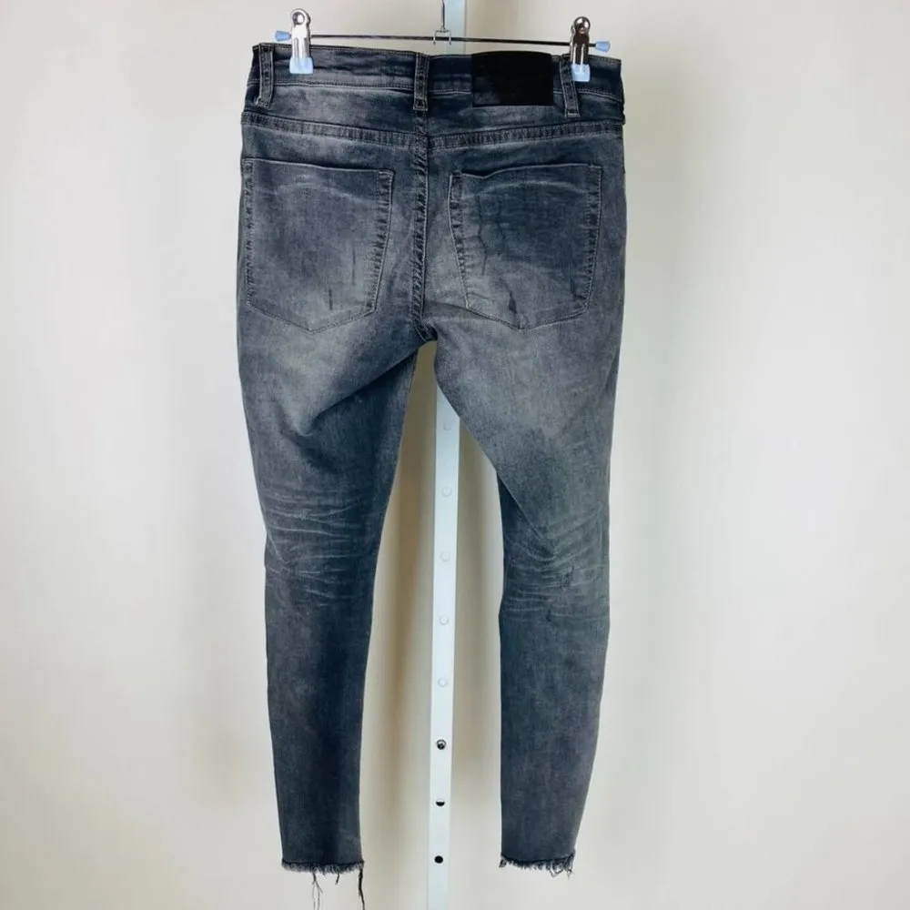 One Teaspoon Black Distressed Button Fly Skinny Jeans - 26 - Image 8