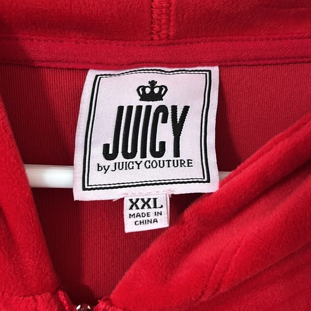 Juicy By Juicy Couture Red Velour Long Sleeve Jumpsuit Size XXL - Image 6