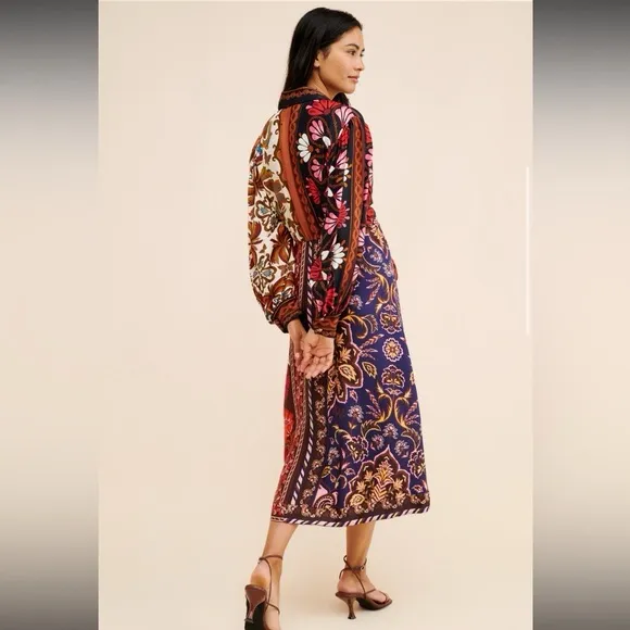 FARM Rio Miranda Mix Chemise Mix Print Midi Dress Size XS - Image 2