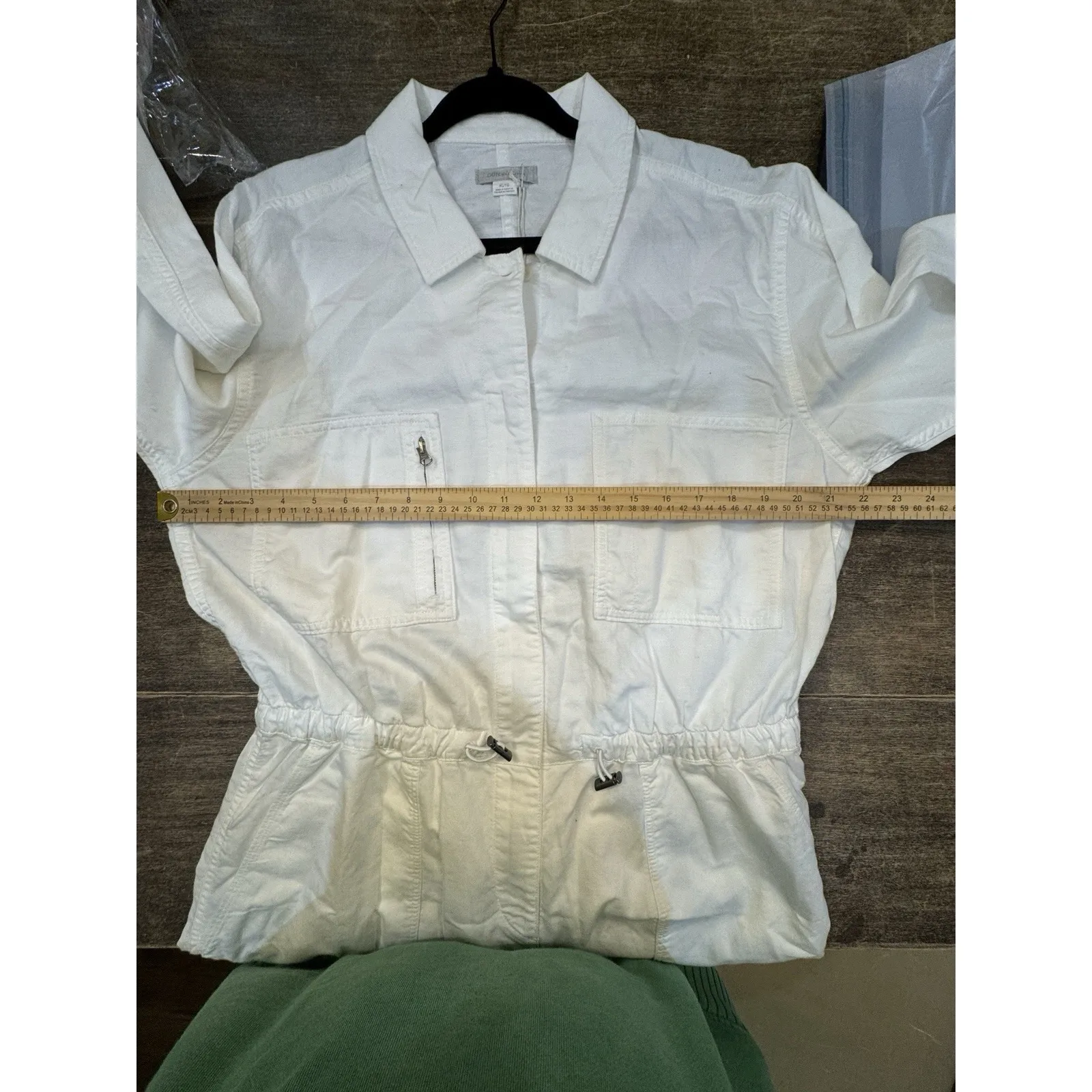 Outerknown STATION Long Sleeve Utility Jumpsuit White NWT Linen Blend Size XL - Image 10