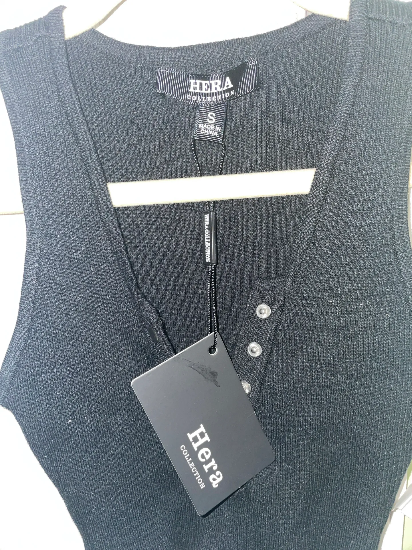 Black Button-Up Crop Tank - Image 6