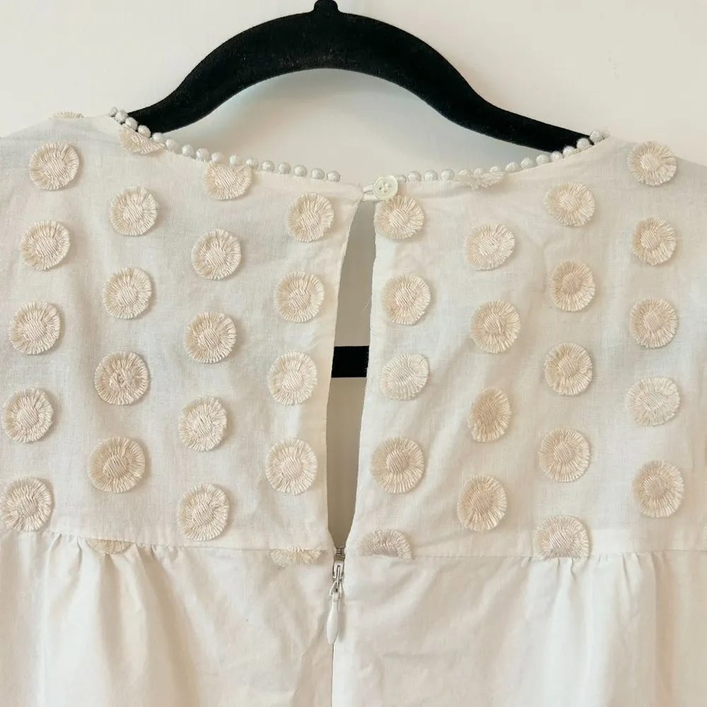 J. Crew Women's Bell Sleeve Dot Fringe Ivory Dress Size 4 - Image 8