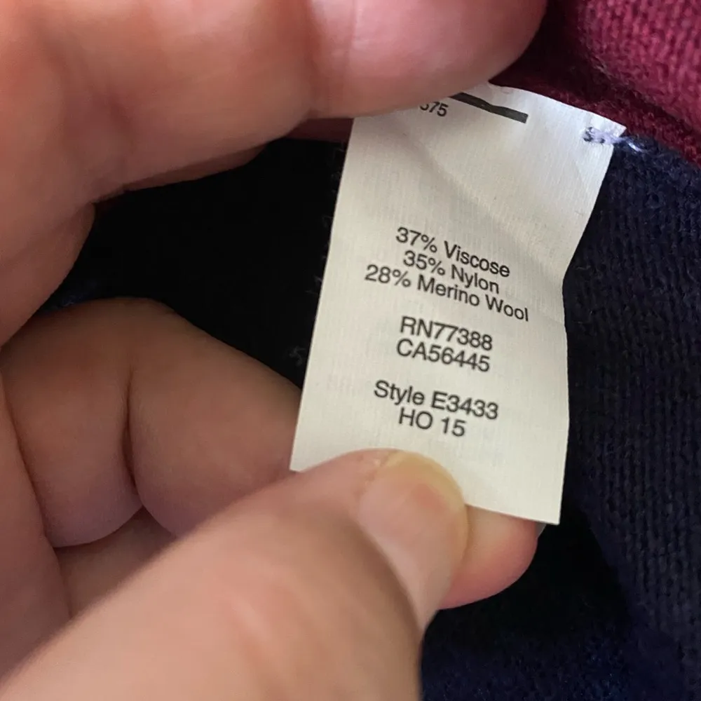 J. Crew Factory Maroon and Navy Wool Blend Pullover Sweater Size XL - Image 10