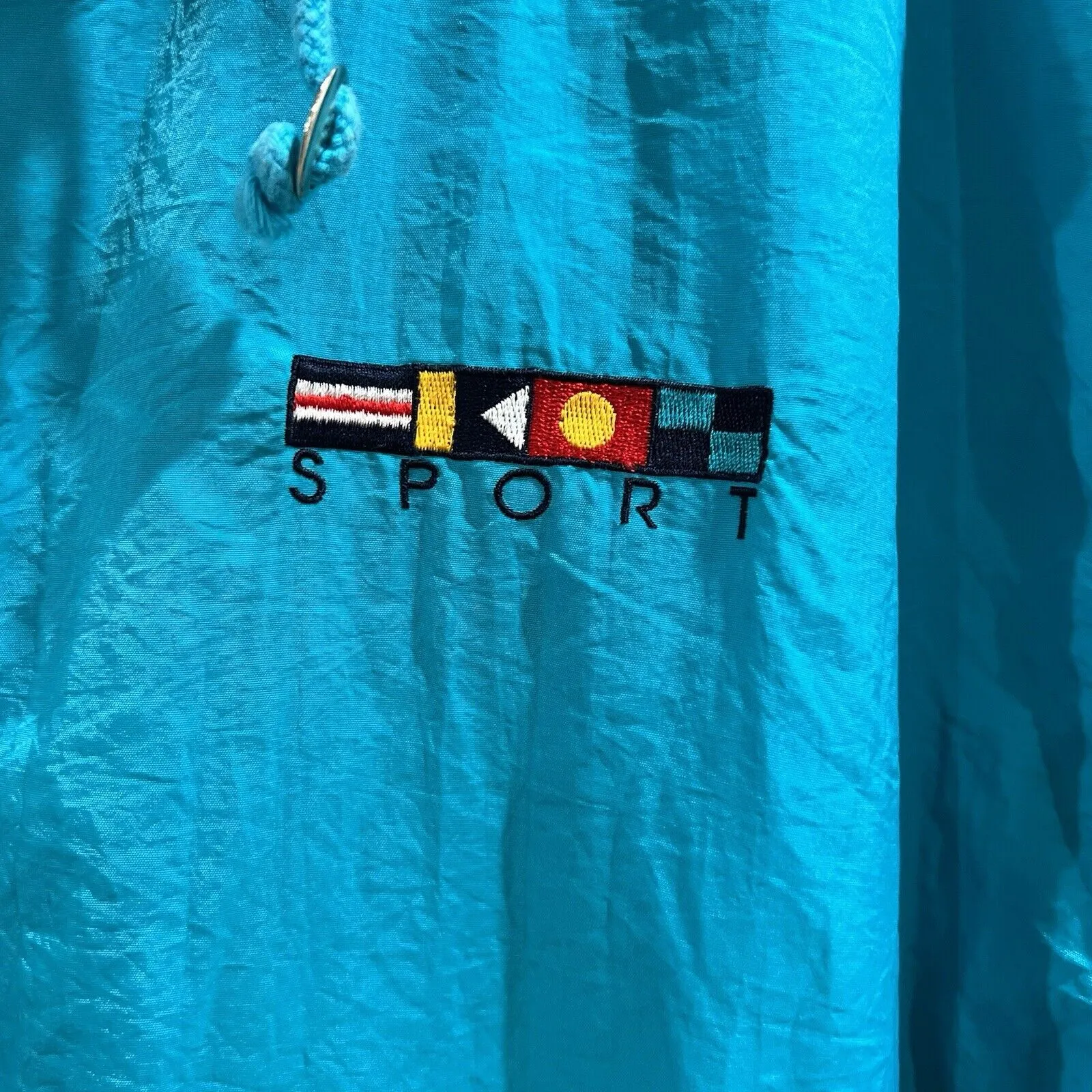 Catalina Nylon Ladies Size XL Windbreaker Vintage Jacket Full Zip Teal Green‎ - Image 3