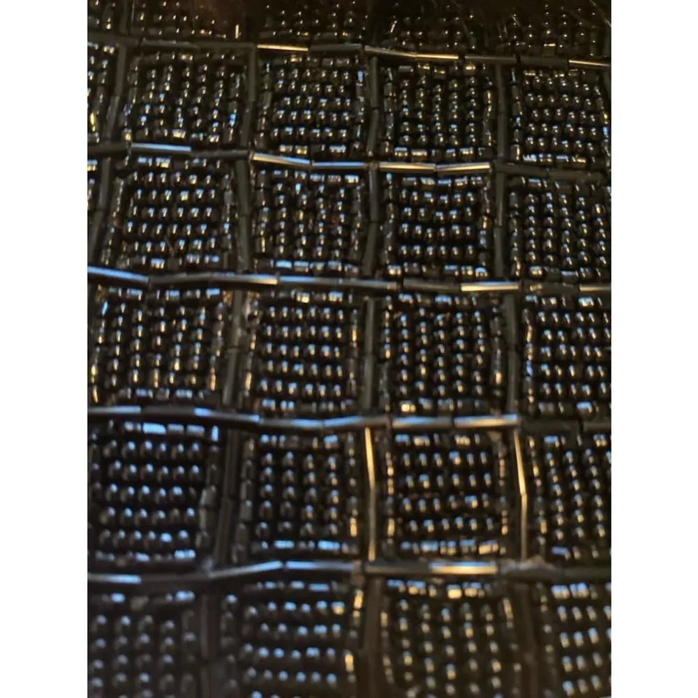 Mitchies fully beaded bag with mink trim - Image 4