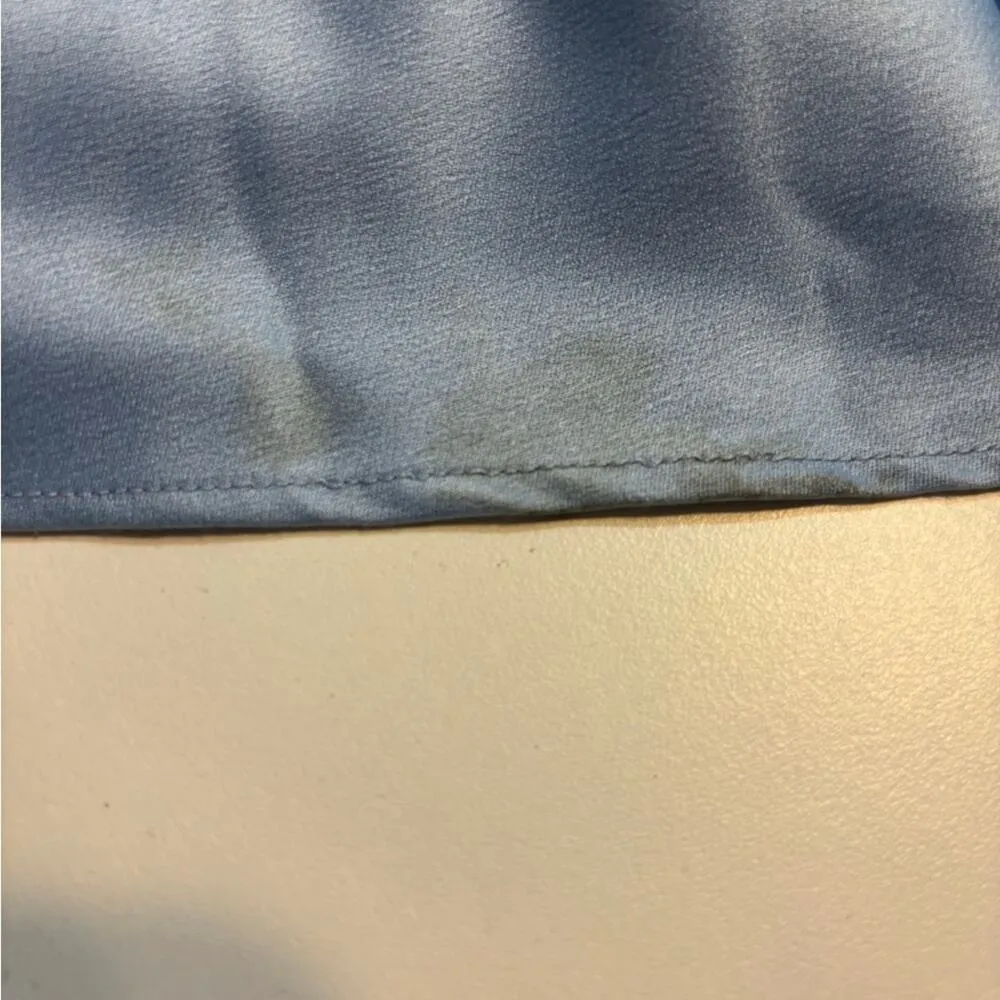 La Femme Light Blue Beaded High Neck Cut Out Satin A-Line Formal Maxi Prom Dress - Image 7