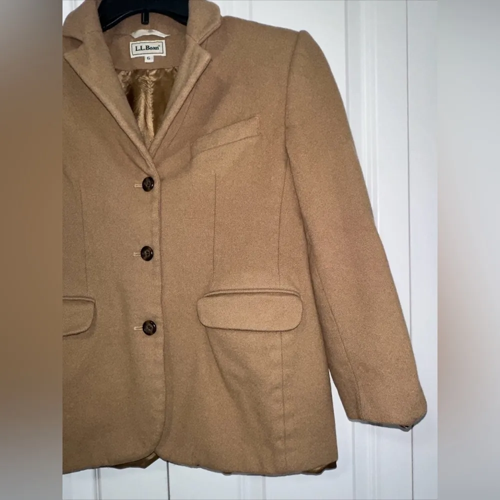 L.L.Bean  Wool Button Down Longsleeve Jacket Brown Size 6 - Image 4