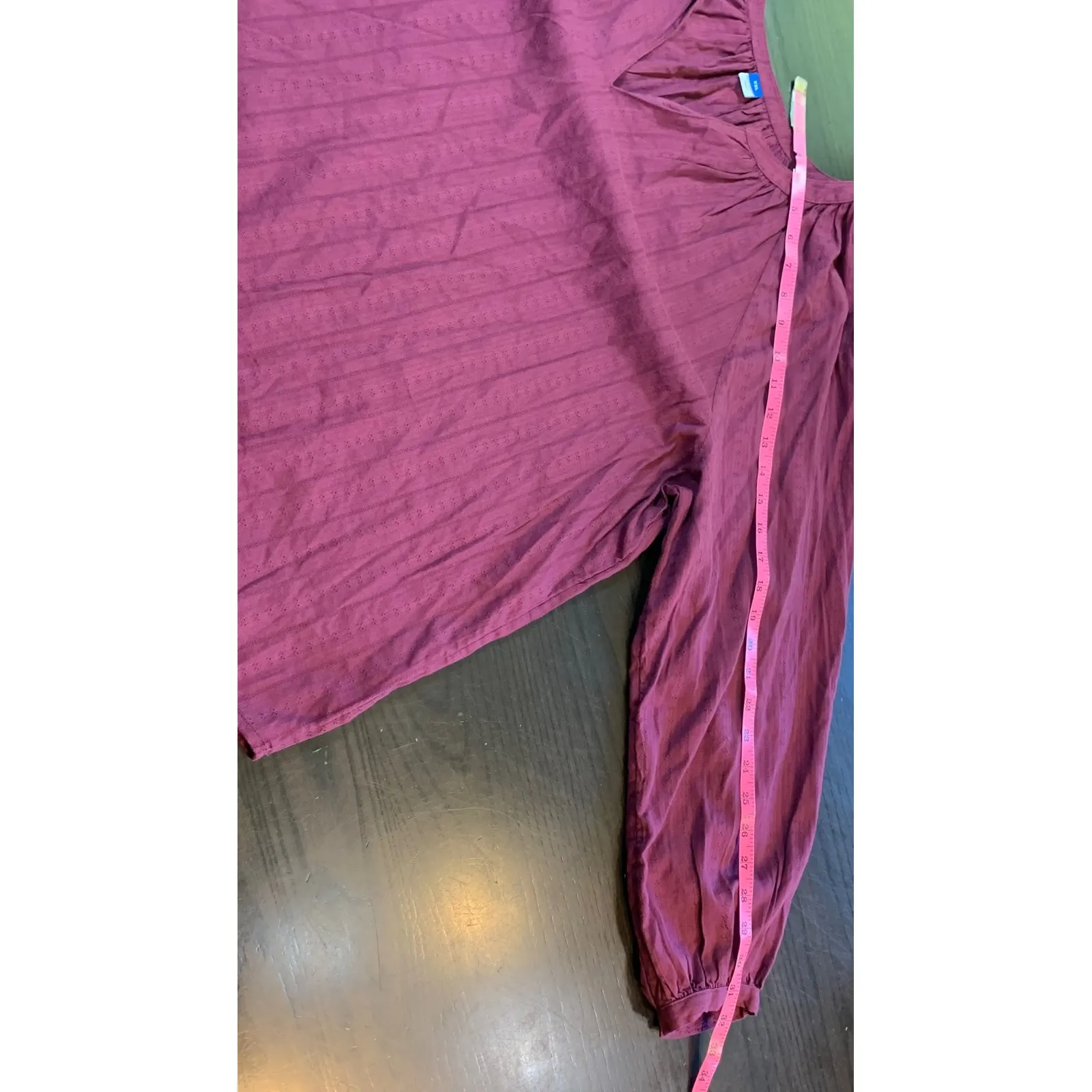 Boho Cottagecore‎ Tunic Top XXL NWT Old Navy Dark Mauve Flowy Romantic Textured - Image 12