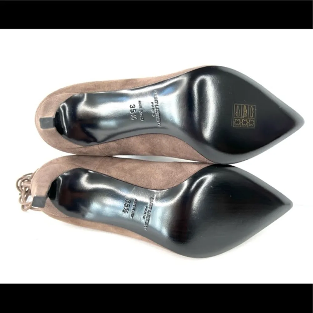 Saint Laurent Paris Skinny Thorn Lace-up Suede Wraparound Pumps Size EU 35.5 - Image 5