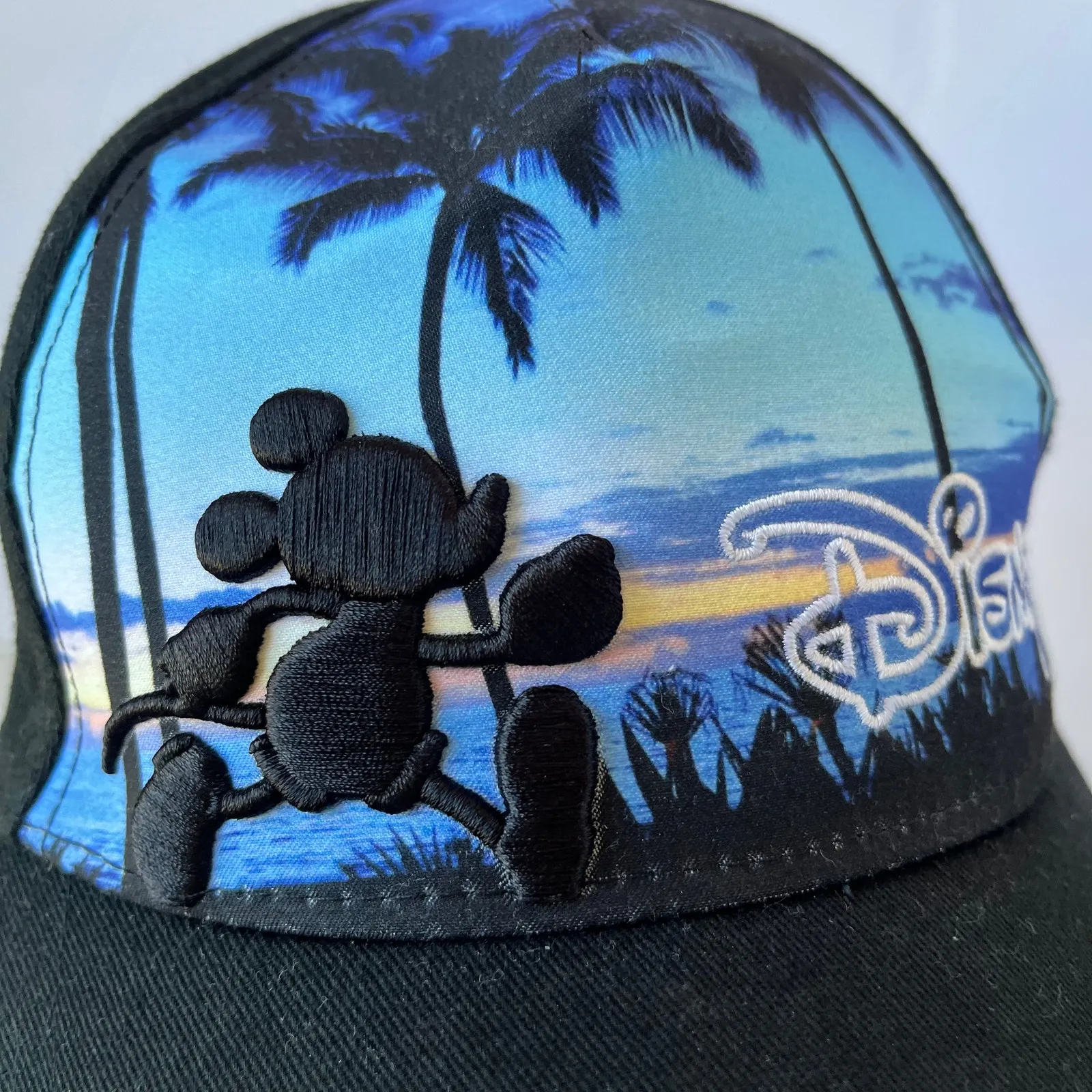 Disney Mickey Mouse Sunset Beach Adj Adult Baseball Hat Resort Tropical Retro - Image 2