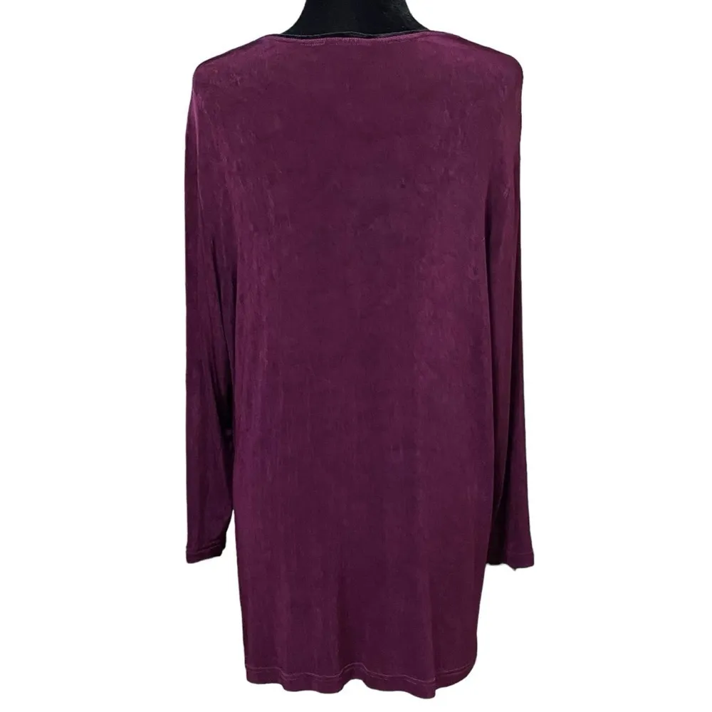 Carole Little Purple Button Cardigan Sweater 16W Lagenlook Boho Layering - Image 4