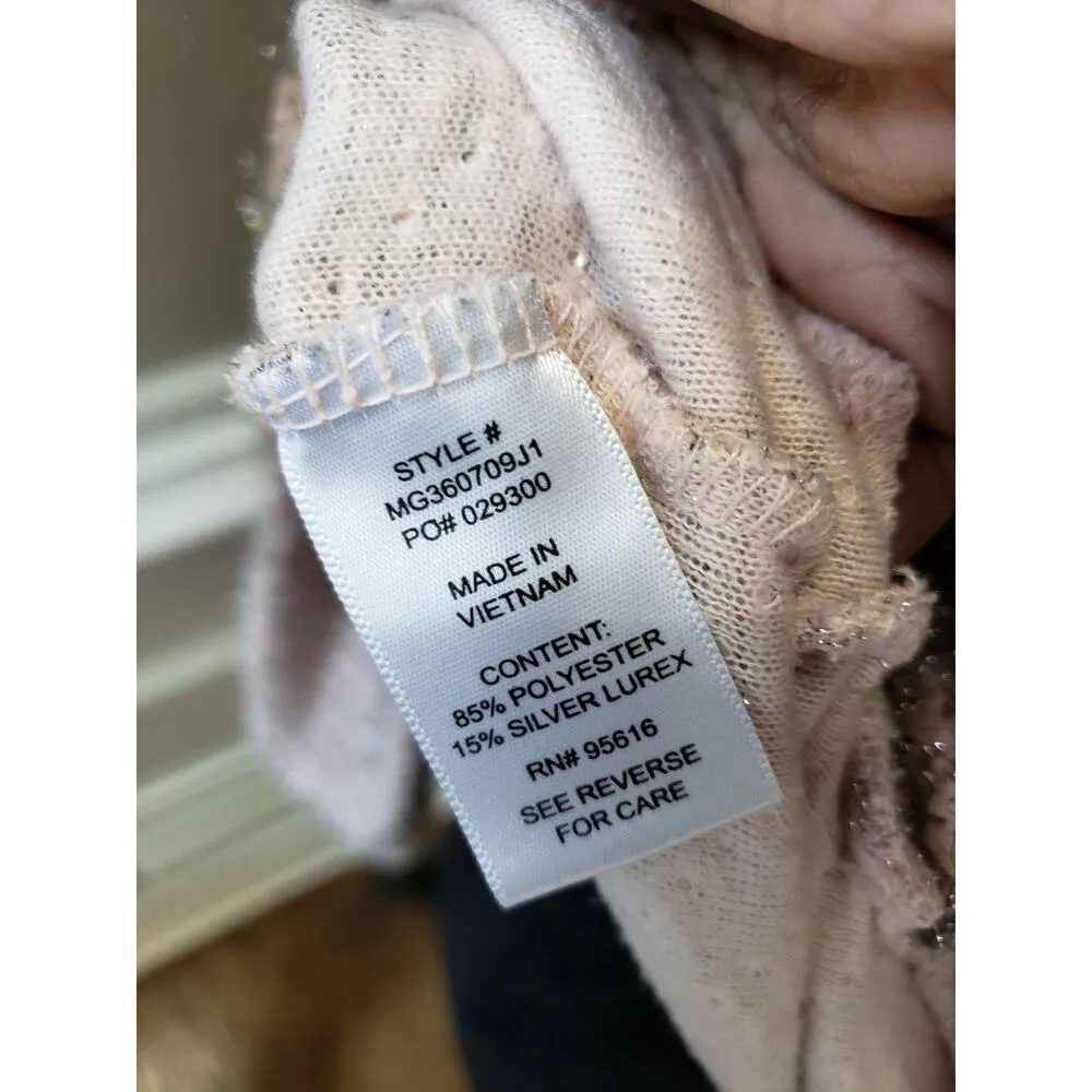 Women's JohnPaulRichard Pink Sparkle Sweater S Long Sleeve Shimmer Pullover - Image 9