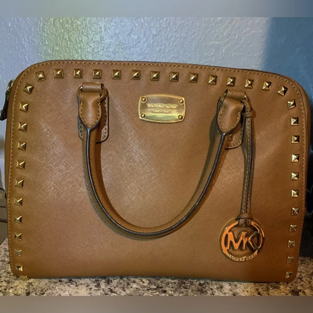 Michael Kors Studded Leather Handbag - Image 8