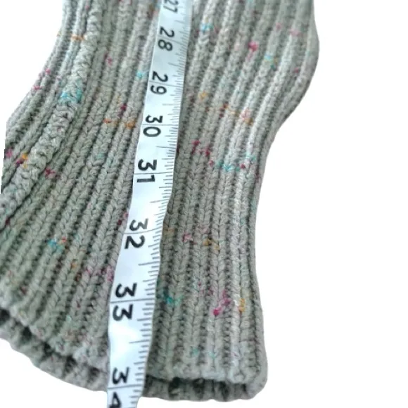 Free People Oversized Silver Gray Gleam Speckle Knit Cowl Neck Tunic Sweater - Image 9