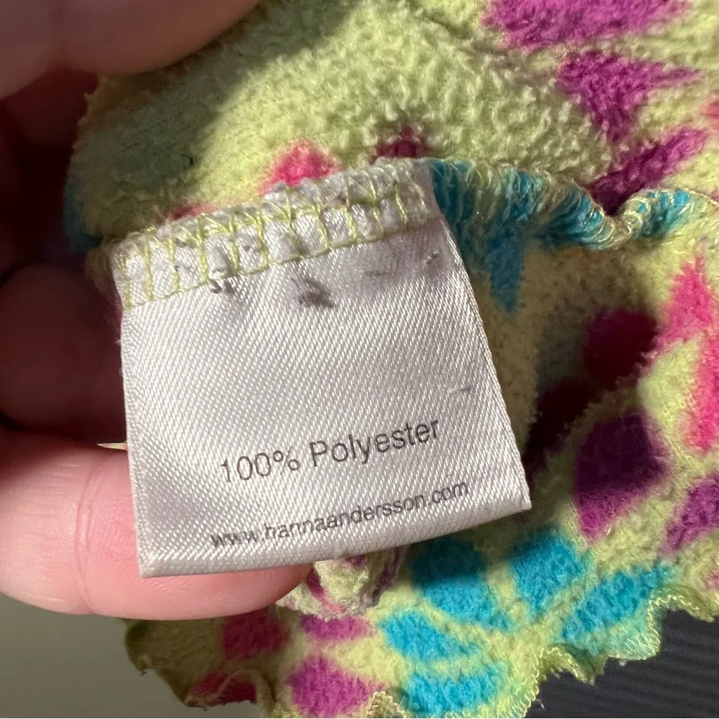 Hanna Andersson Mock Neck Fleece Sweatshirt Lime Green Geo L Size L - Image 8