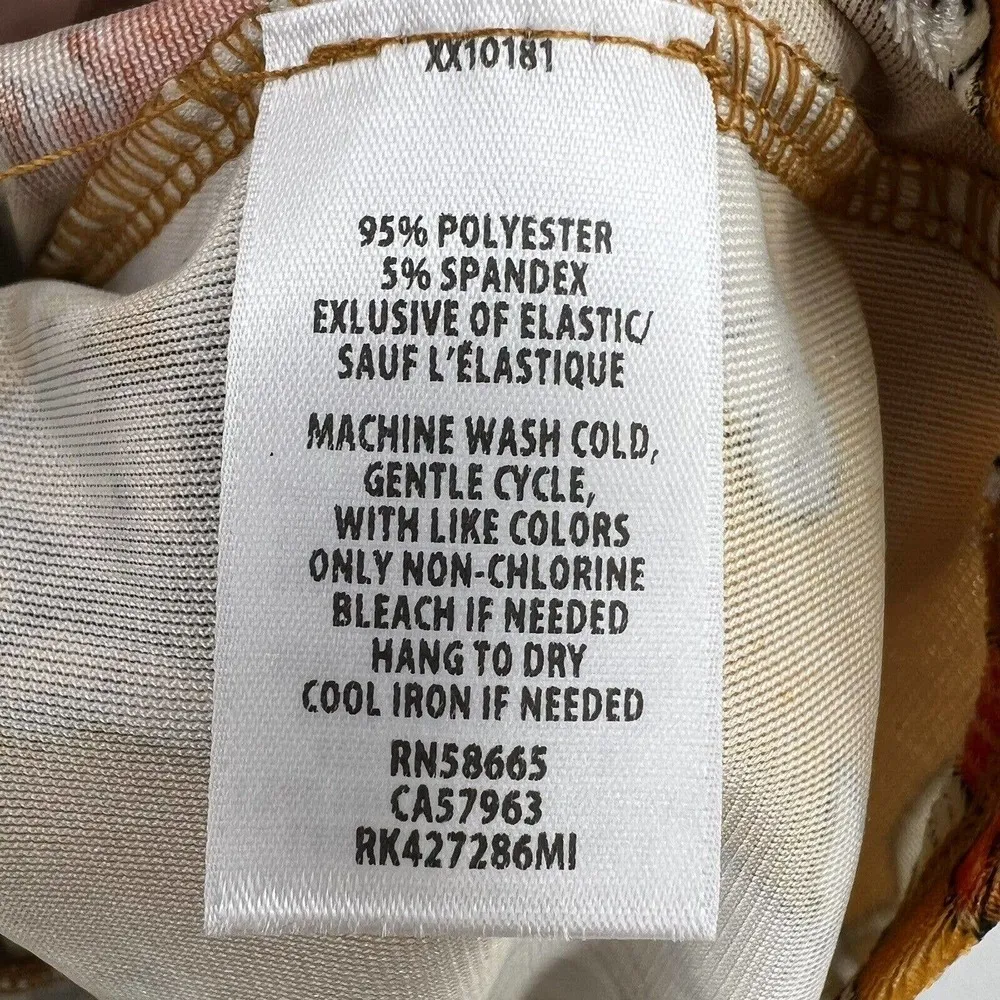 Free Press Orange Floral Ruched Front Skirt Large New - Image 4