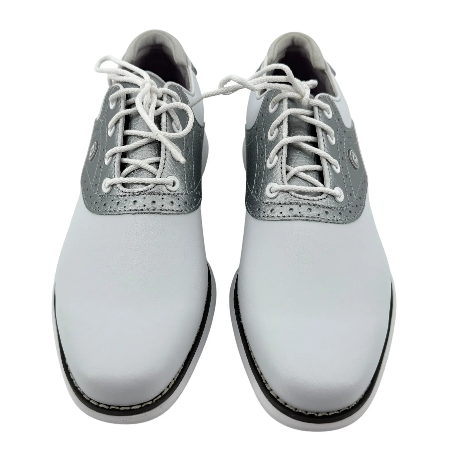 FootJoy FJ Traditions Spikeless Golf Shoes White Silver Women 7M #97897 NWOB - Image 2