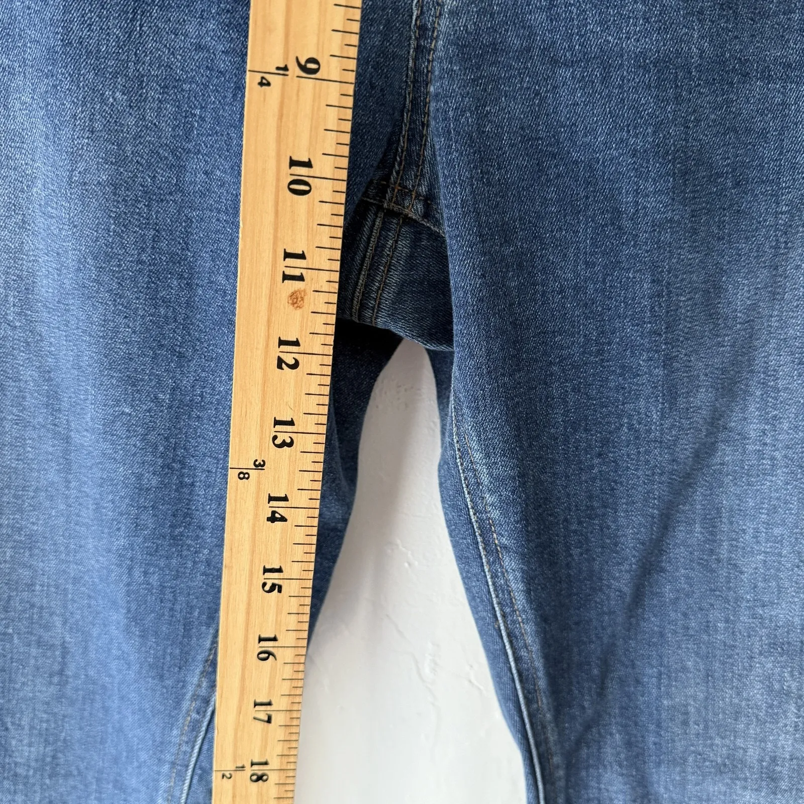 LL Bean Jeans Womens 14 Classic Fit Straight Leg‎ Mid Rise Stretch Denim Pants - Image 5