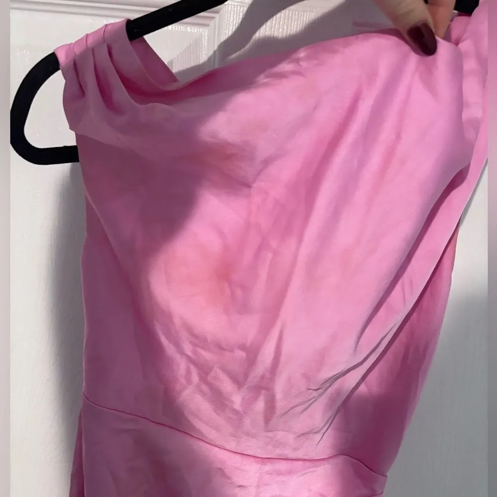 Show me your mumu Jodie Dress in pink Luxe satin size xs NWT - Image 5