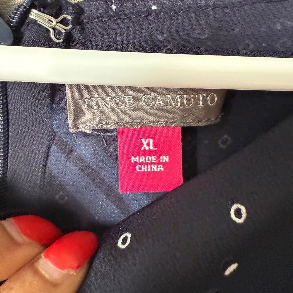 Vince Camuto sz‎ XL Black Blue geo print sleeveless shift dress - Image 5