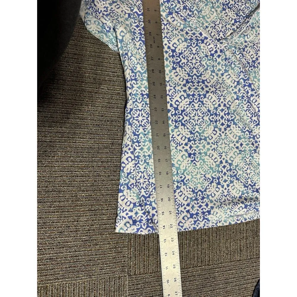 RALPH LAUREN Pajamas Womens Small Black Label Blue Capri & Top Sleepwear Set - Image 6