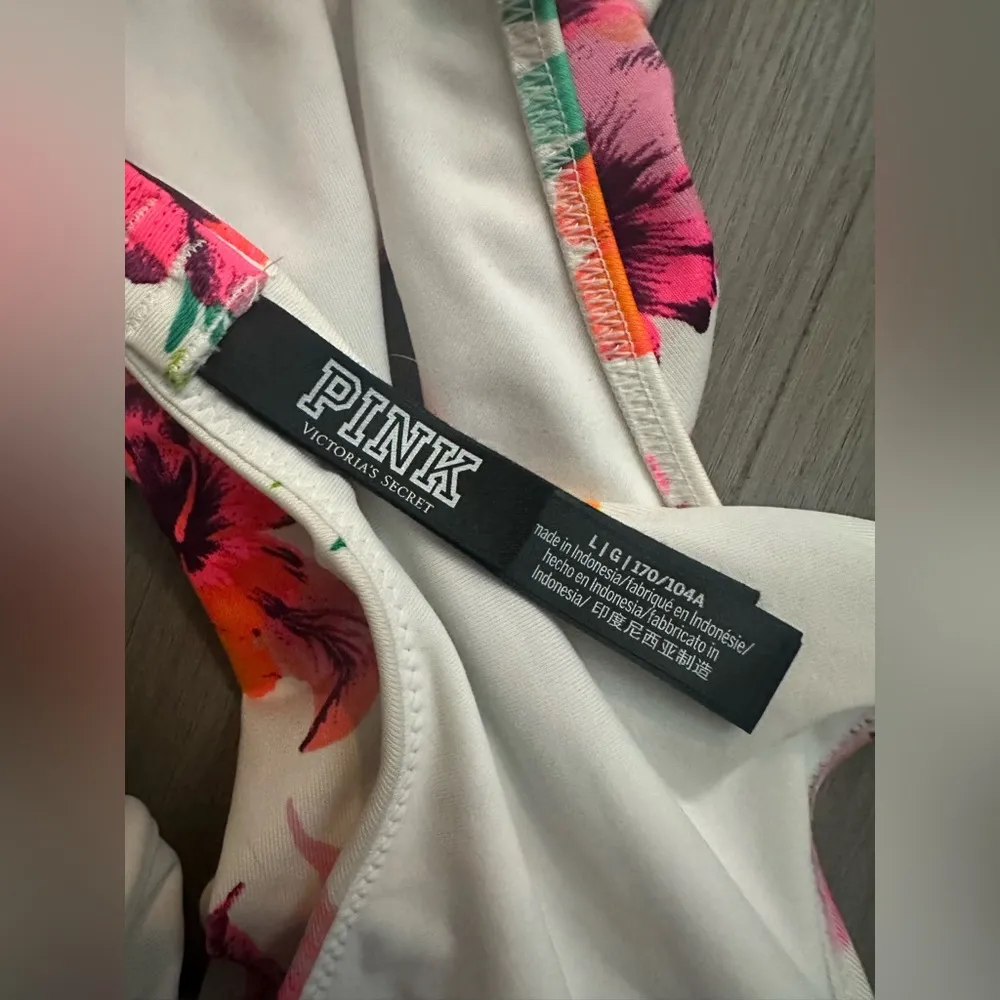 Victoria’s Secret PINK Bright Tropical Floral Women’s Flattering Cutout Bikini L - Image 2