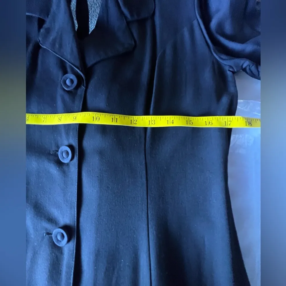 Vtg 80’s Paris Blues Women’s Coat Dress Classic Size 13 (M) Maxi Stunning Black - Image 6