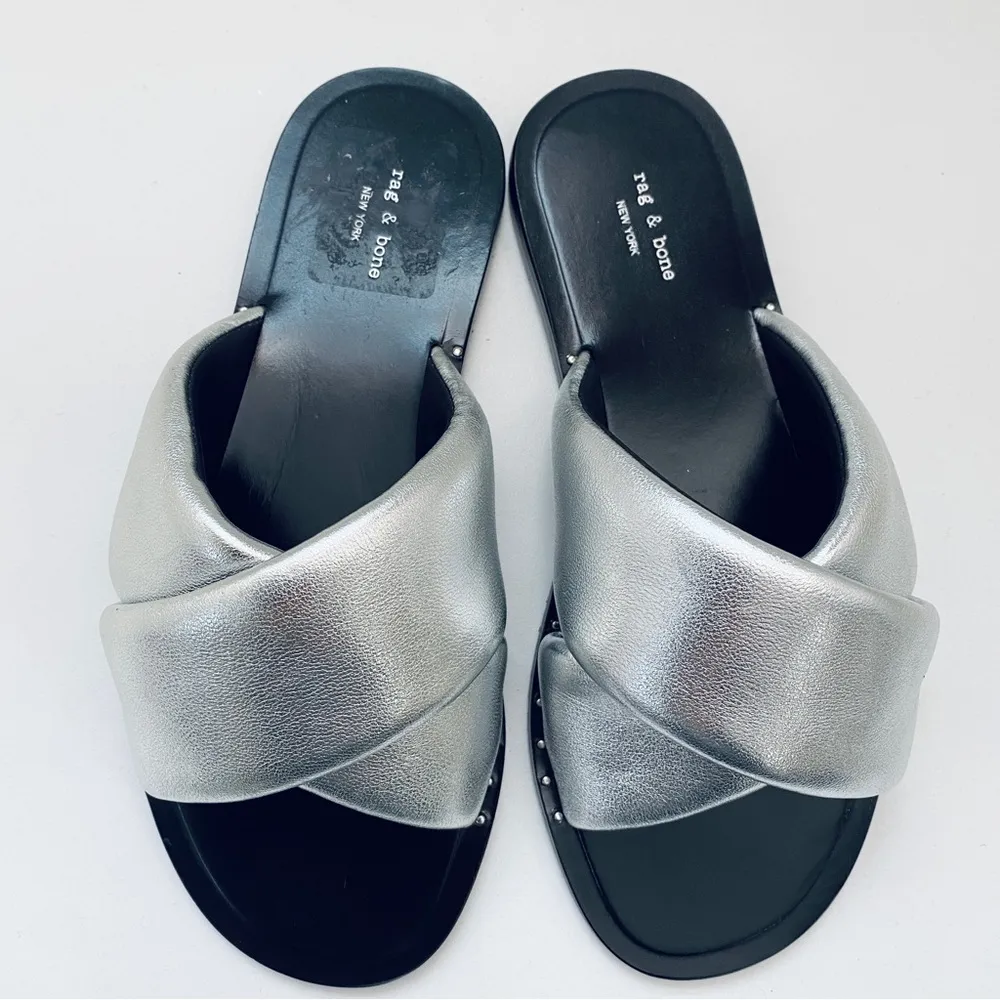 NEW Rag & Bone silver flats - Image 2