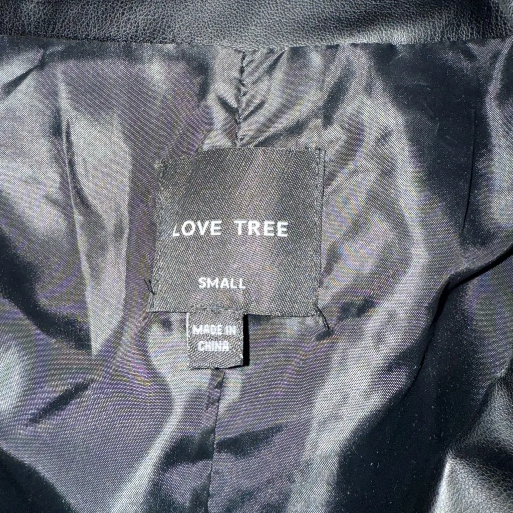 LOVE TREE Faux Leather Blazer - Image 2