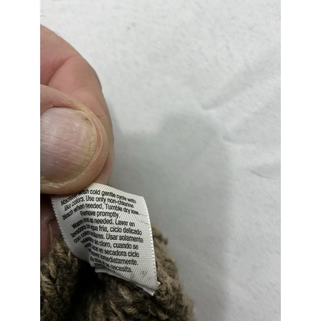 Womans St John’s Bay Pullover Sweater PL Brown Full Zip Floppy Collar - Image 5