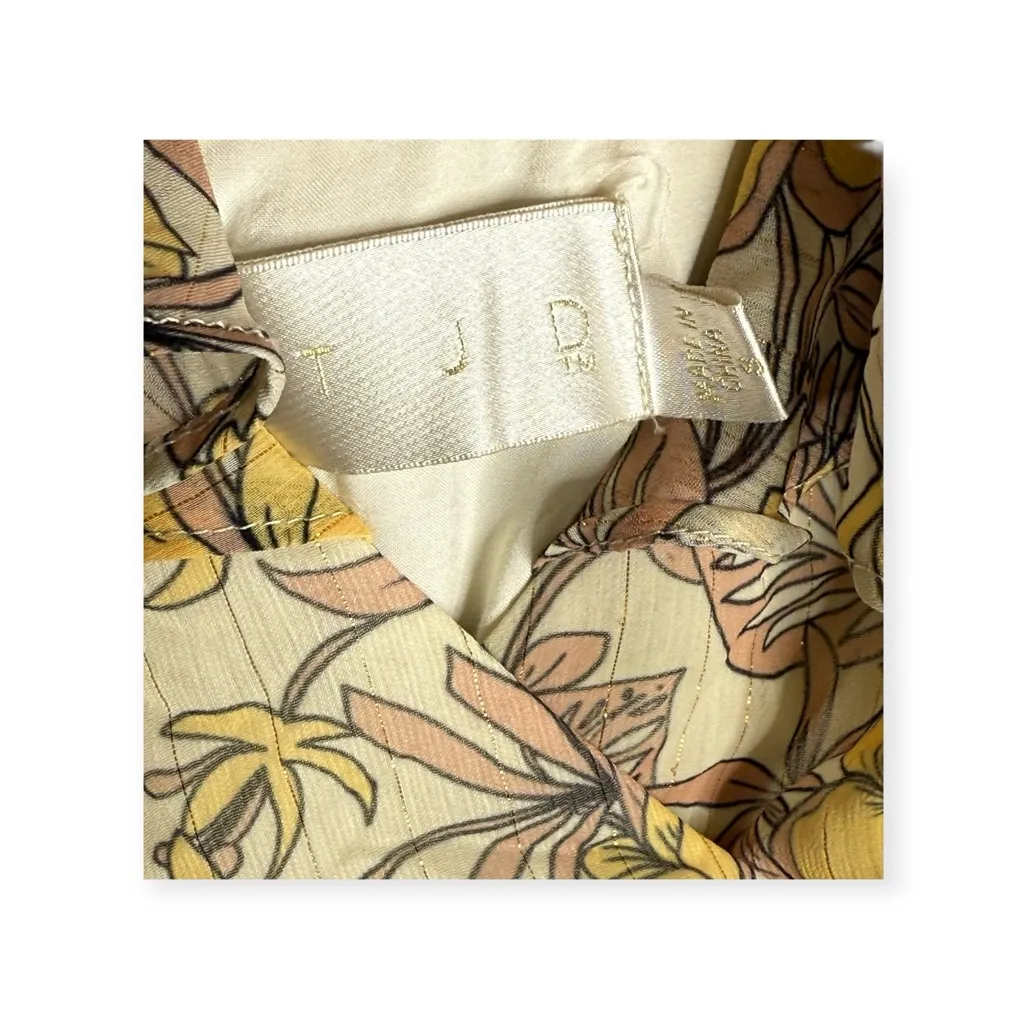 The Jetset Diaries TJD ⚘ Frangipani Maxi Dress ⚘ Gold Print ⚘ Large ⚘ Thigh Slit - Image 6