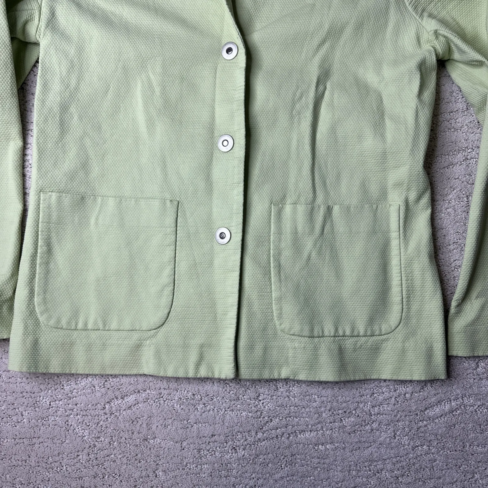 Women's Eileen Fisher PS Green Snap‎ Lightweight Blazer Business - Image 2