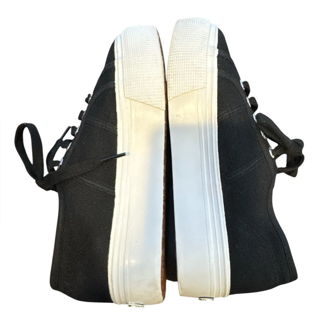 Superga Black Canvas Platform Sneakers Size 37 (6.5) - Image 4