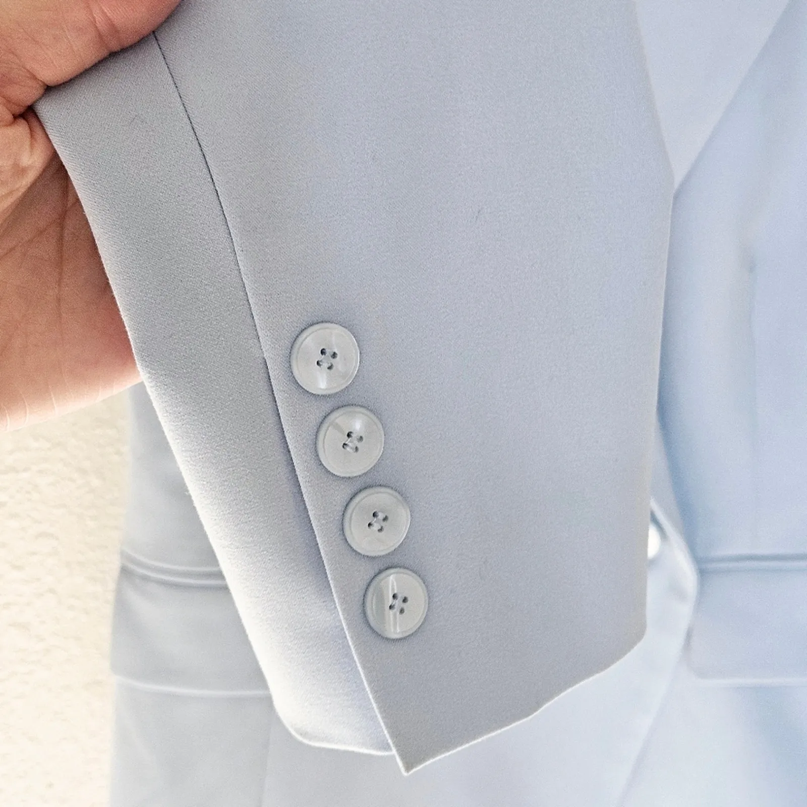 MARELLA Asymmetric Button Blazer In‎ Light Blue US 2 - Image 5