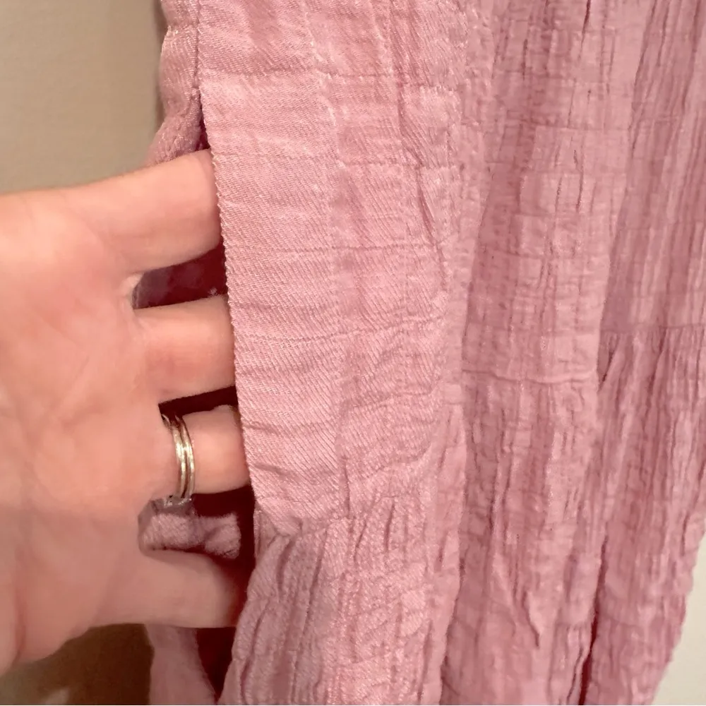 Knox Rose Cap Short Sleeve A-Line Tiered Gauze Mini Dress Women's Small Pink NWT - Image 4