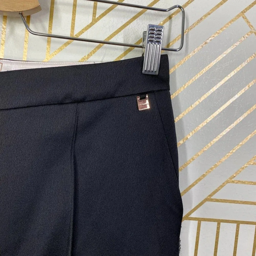 TED BAKER Winny Fringe Side Seam Trousers‎ in Black Size 1 / US XS - Image 5