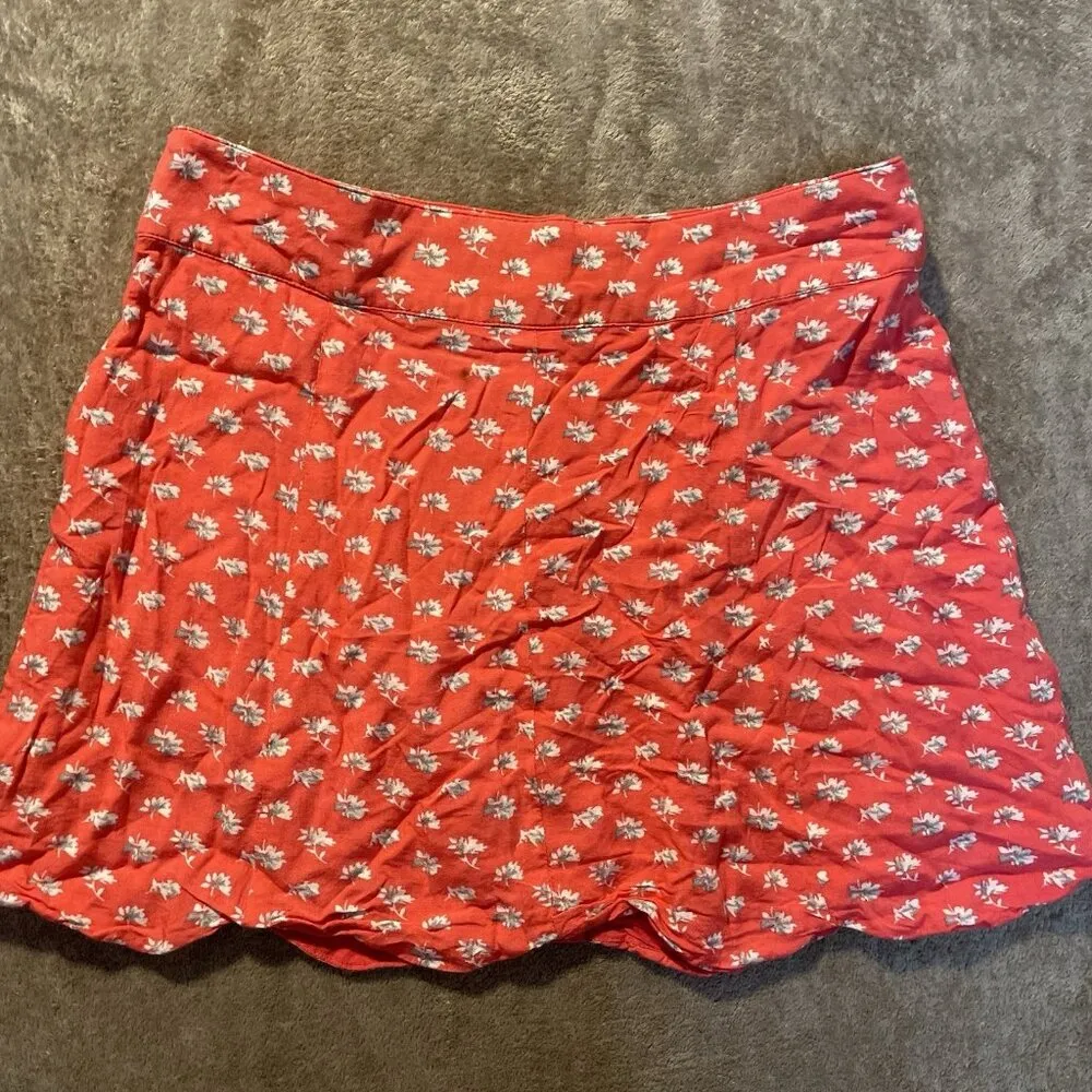 Flying Tomato Skirt Women's Medium Mini Coral Floral Buttons Short Summer Dainty - Image 3