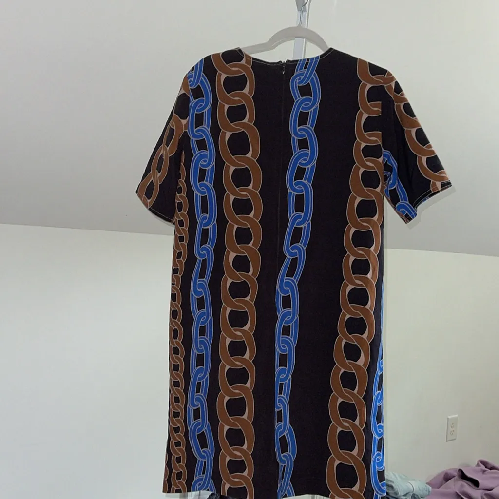 MARNI Chain Print‎ Midi Dress Black Size 10 - Image 5