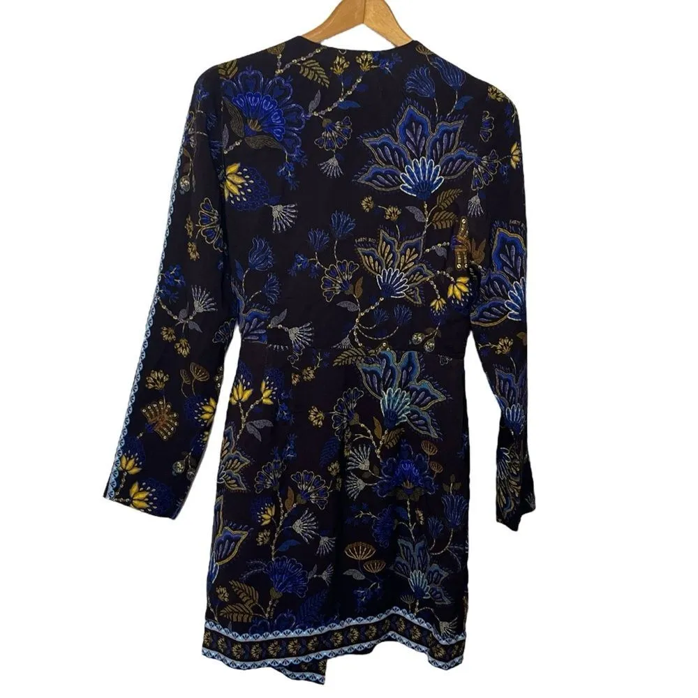 FARM Rio NWT Brown Garden Wrap Dress Women’s Size Medium Embroidered Floral Eco - Image 6