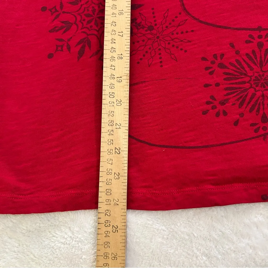Christopher & Banks Vibrant Red Top with Snowflake Design - Image 7