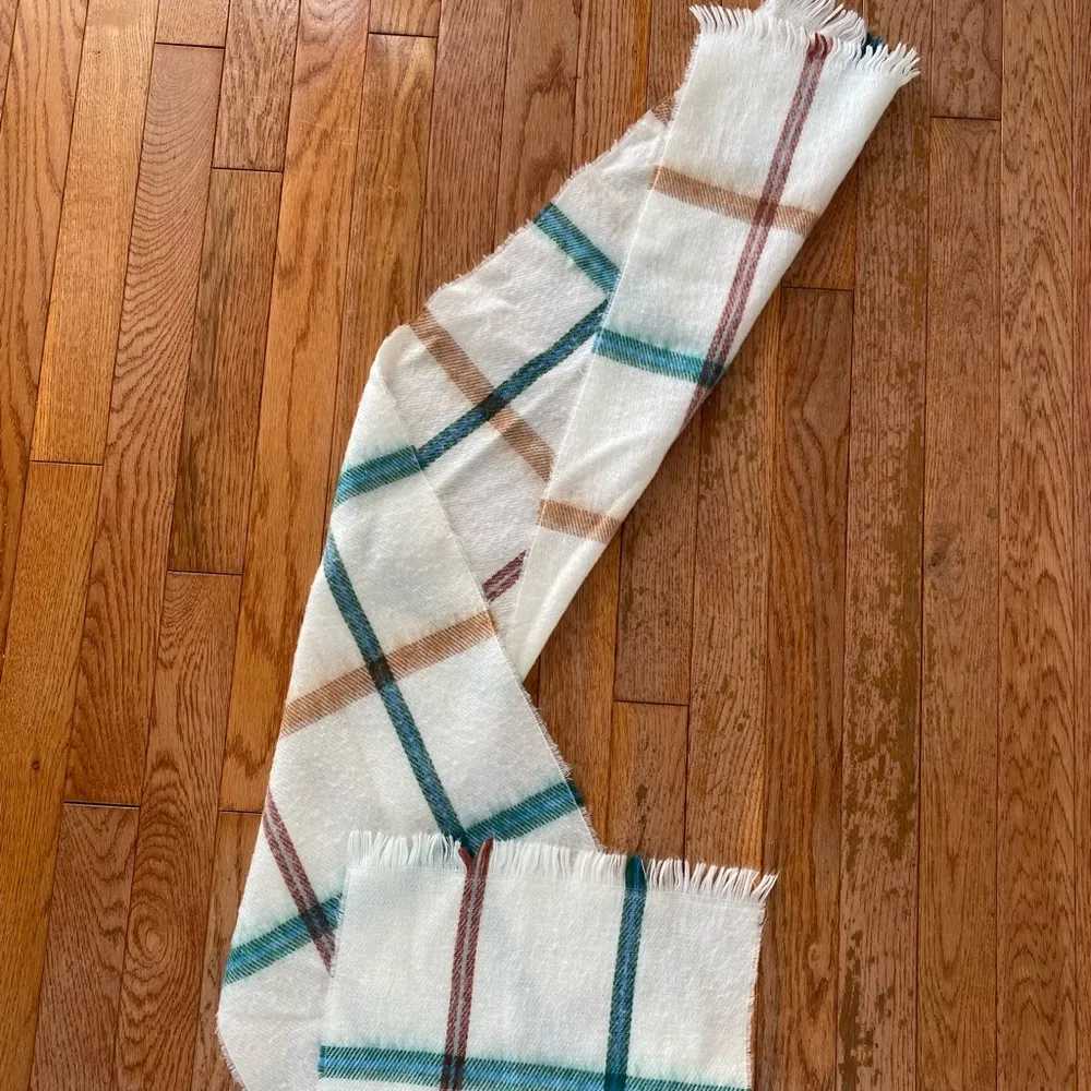 white blue orange brown cream soft scarf - Image 6