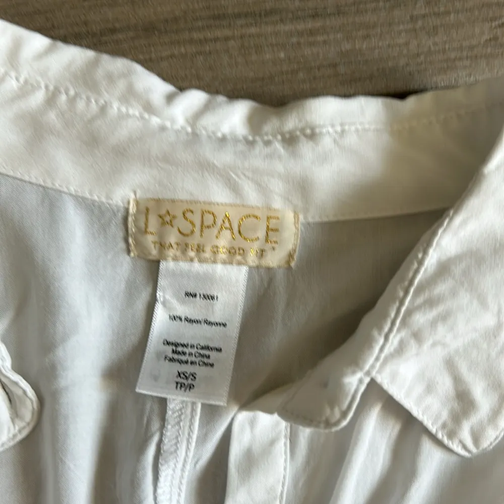 L space White button front shirt - Image 2