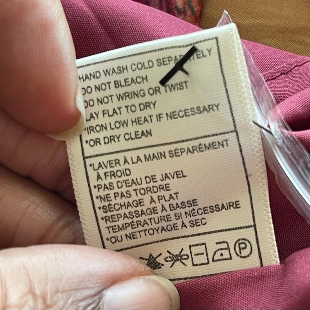 CUPCAKES & CASHMERE | Burgundy Floral Long Sleeve Wrap Dress Sz XS - Image 8