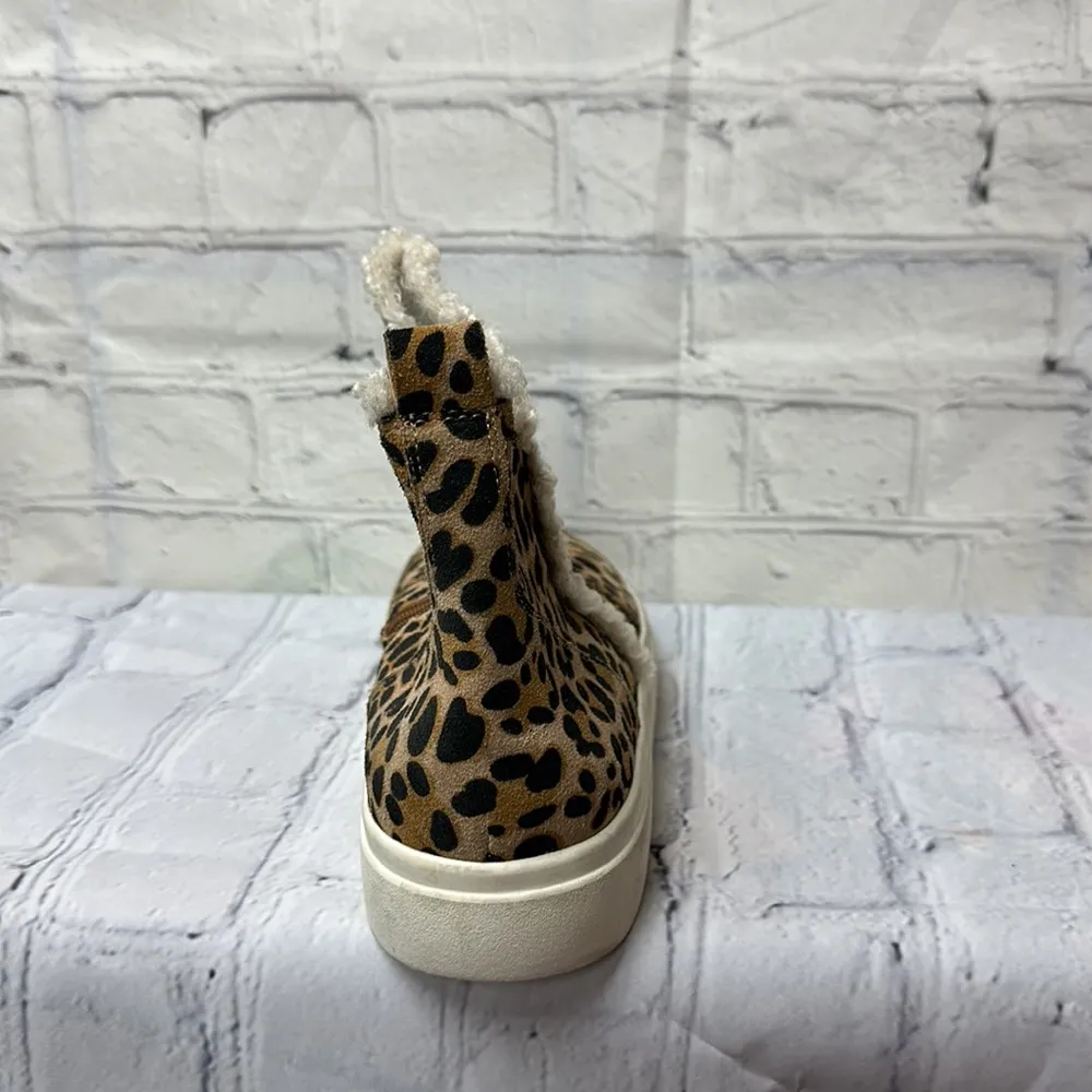 Sole society teagan leopard print leather faux shearling sneaker boot size 9.5m - Image 5