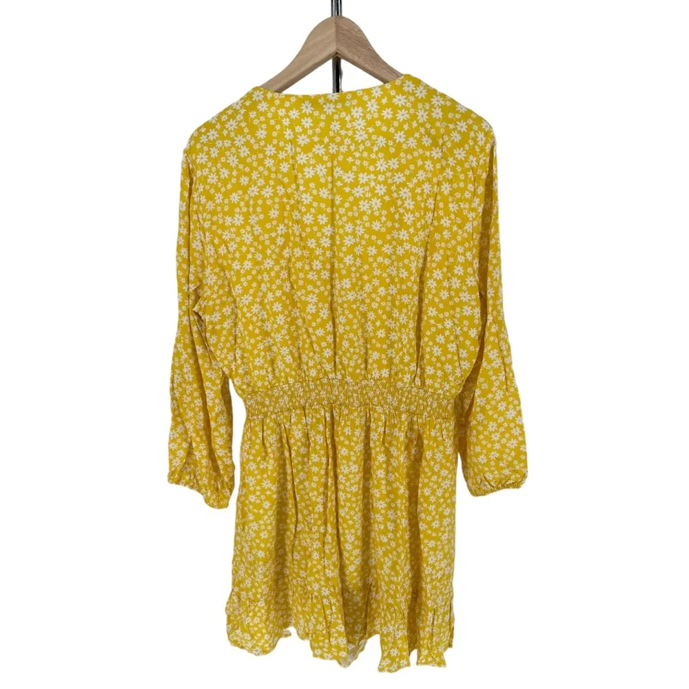 Collective Concepts Long Sleeve Button Front Floral Print Dress Yellow Floral XL - Image 10