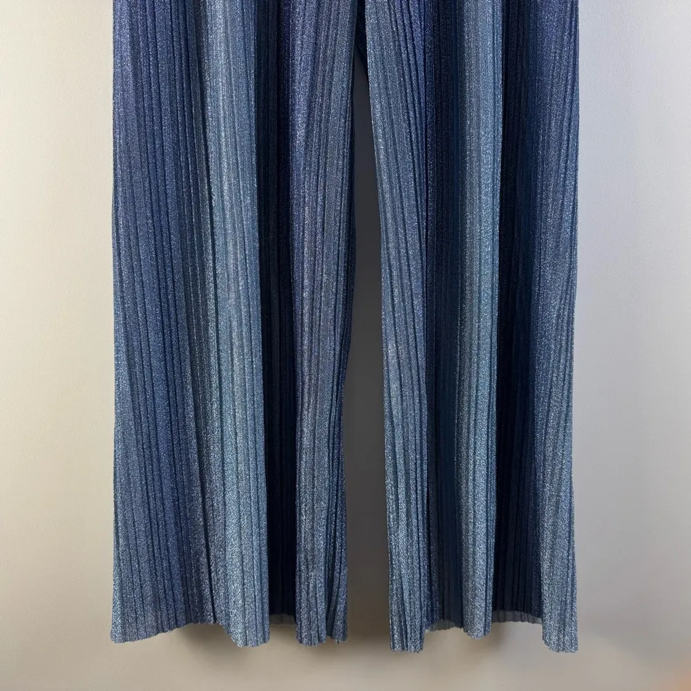 Urban Outfitters Renewal Parties Remnants Shimmer Plisse Pant Medium Wide Leg - Image 7