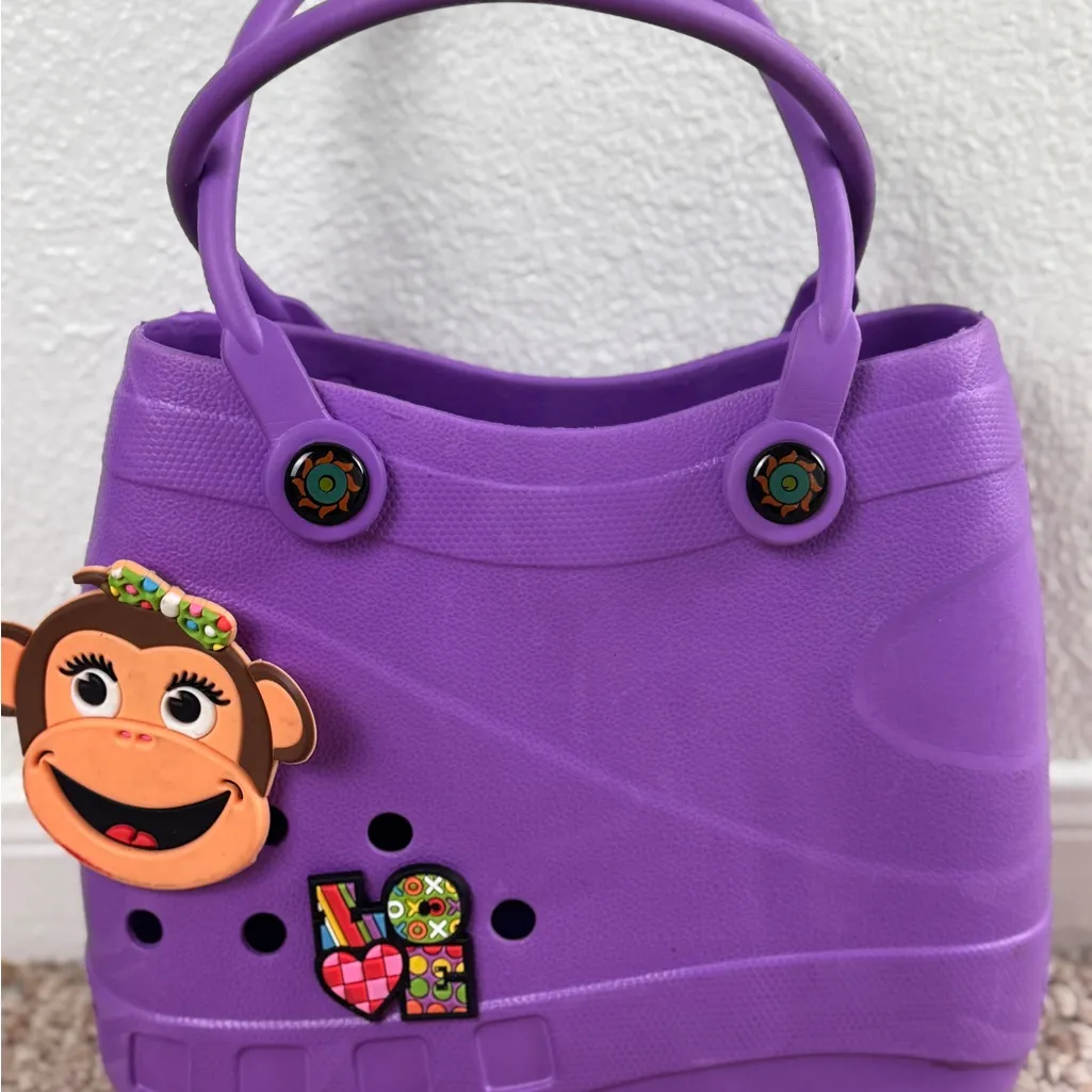 Optari Sol Tote Croc Style Purple Large Hand Tote Bag Waterproof Colorful - Image 7