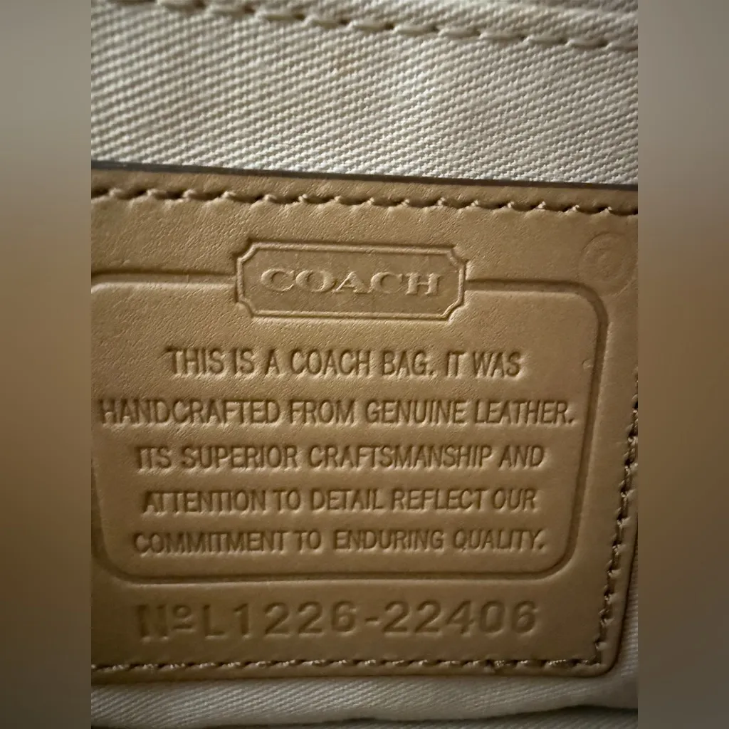 Coach Legacy Archival Penny Crossbody Foldover Leather Purse Sand/Watermelon Vtg - Image 6