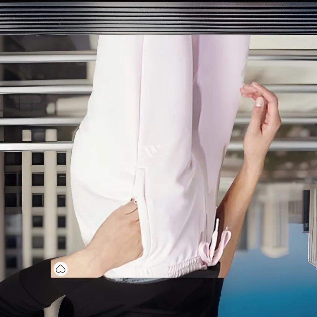 Adidas Women’s Size Medium Tapered Mid Rise Track Pant. Clear Pink. New with Tag - Image 3