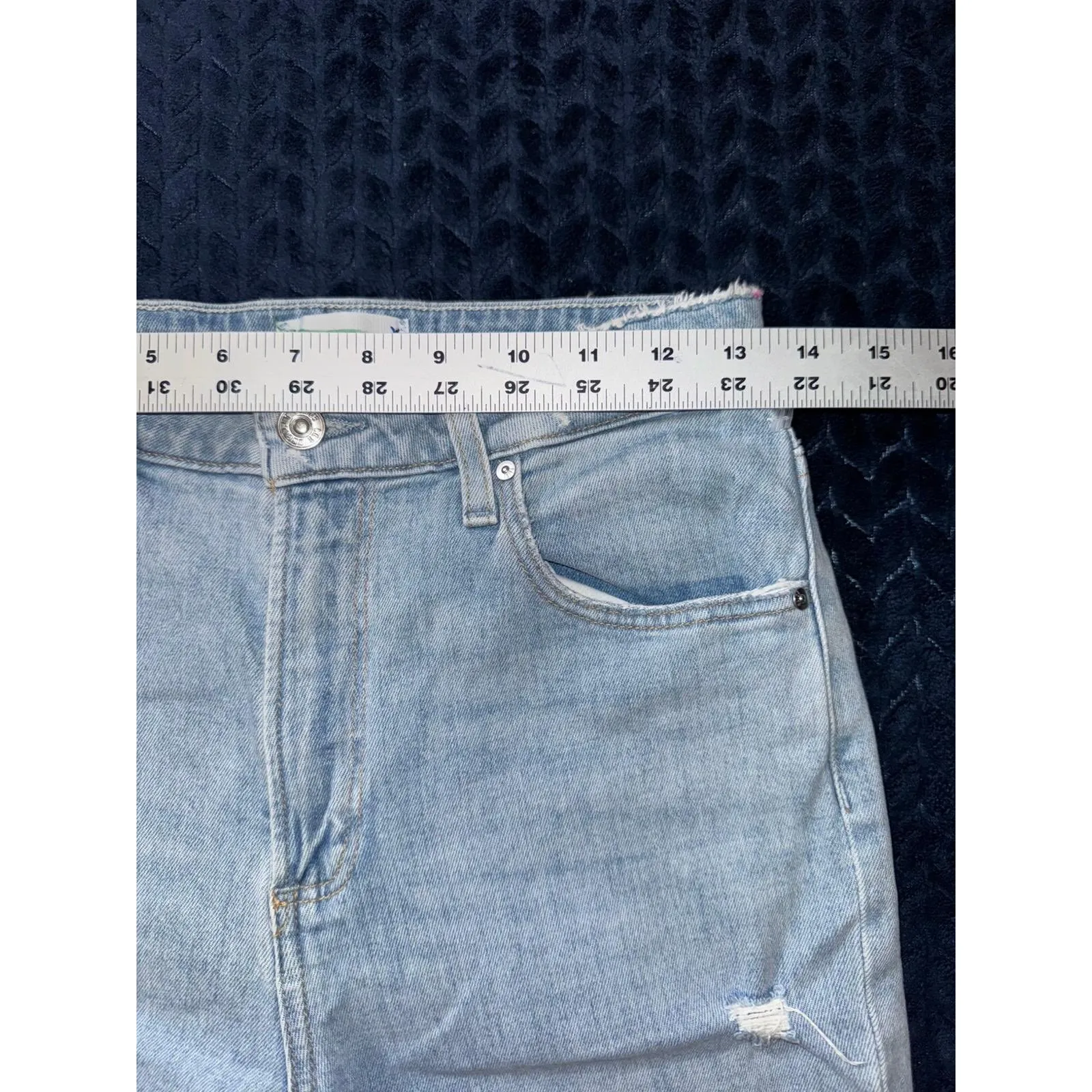 Paige Sarah Slim‎ Distressed Jeans Ripped High Rise Denim Light Wash Size 27 - Image 7